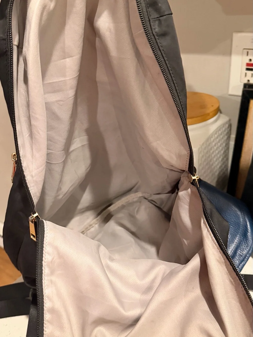 Tumi Black Nylon Backpack with Gold-Tone Hardware